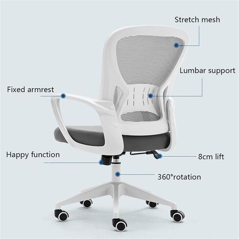 Office Chair Ergonomic Office Chair Desk Chair Mesh PC Chair with Lumbar Support Arm Adjustable Swivel Rolling Task Mid Rear Executive Chair Home Office Desk Chairs(C) in Saudi Arabia