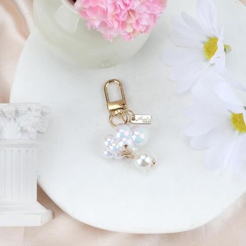 Pearl Keychain, Cute Keychains for Women, Elegant Bag Charms for Purse Backpack Handbags in Saudi Arabia