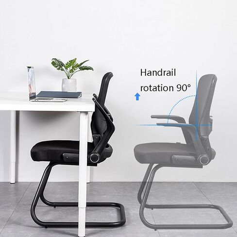 Office Chair Ergonomic Desk Chair with Adjustable Armrests and Lumbar Support, Grid Office Task Chair, Black High Chair for Home Use Home Office Desk Chairs in Saudi Arabia