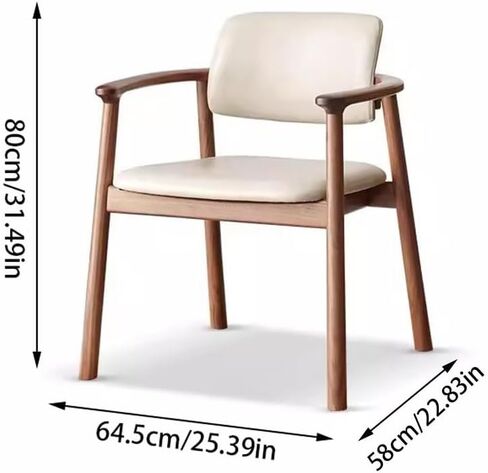 Office Chair Solid Wood Dining Chair Soft Backrest Table Pad Study Chair Walnut Color Home Dressing Chair Size: 25 Inches Home Office Desk Chairs(A) in Saudi Arabia