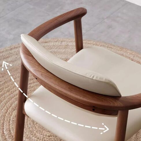 Office Chair Solid Wood Dining Chair Soft Backrest Table Pad Study Chair Walnut Color Home Dressing Chair Size: 25 Inches Home Office Desk Chairs(A) in Saudi Arabia