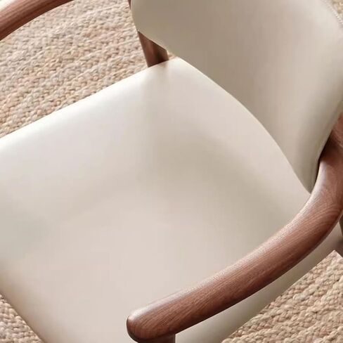 Office Chair Solid Wood Dining Chair Soft Backrest Table Pad Study Chair Walnut Color Home Dressing Chair Size: 25 Inches Home Office Desk Chairs(A) in Saudi Arabia
