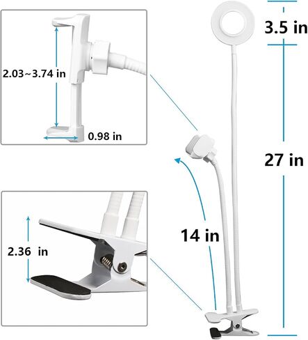 UBeesize 10X Magnifying Glass with Light and Stand, Lighted Magnifying Glasses for Close Work, Reading, Crafts, Jewelry, Sewing, Soldering, Desk Lamp with Clamp with Adjustable Brightness in Saudi Arabia