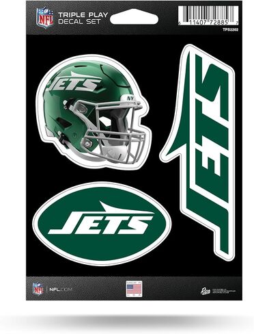 Rico Industries NFL Football New York Jets Triple Play Sticker in Saudi Arabia