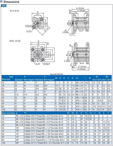 SDAJ SDAJ63 Adjustable Stroke Pneumatic Air Cylinder(SDAJ63X30-10,SDAJ-S with Magnetic) in Saudi Arabia