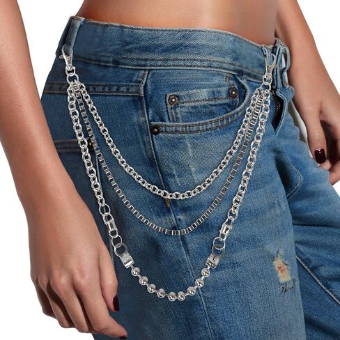 Lainrrew pants Chain, Wallet Chain Pocket Chain Belt Chain Hip Hop Punk Jeans Pant Chain Key Chain Goth Accessories for Eboy Egirl Women Men (Style 5) in Saudi Arabia