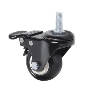 4 Pieces/lot 1.5 inch Swivel Wheel/Size M8/M10 Black Furniture Caster with Brake and Double Bearing Sleeve(8x25mm- Brakes) in Kuwait