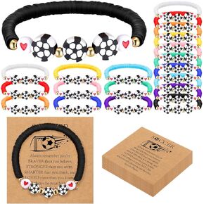 20 مجموعة أساور كرة القدم هدية هدية كبيرة قابلة للتعديل سوار Bead Bead Ball مع بطاقة ملهمة لرياضة كرة القدم لاعبي اللاعبين هدايا حفلة عيد ميلاد in Kuwait