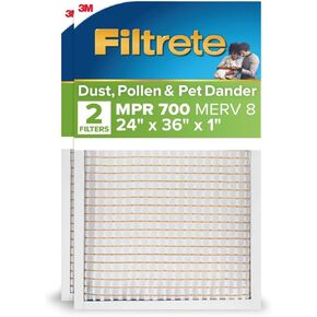 Filtrete 24x30x1 AC Furnace Air Filter, MPR 700, MERV 8, Tough on Pollen, Easy on Airflow, 3-Month Pleated 1-Inch Electrostatic Air Cleaning Filter, 2-Pack in Saudi Arabia