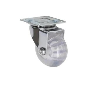 Pack of 4 3-inch casters PU Transparent Crystal Wheel with Brake Furniture Multi-Specification Cabinet Pull(3 Inch-Flat-Brake) in Kuwait