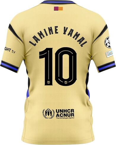Lamine Yamal Home Home Men's Soccer Jersey Fan Person Shirt Shirt Shirt for Game Day أو Training أو Disual Wear 2024/25 in Kuwait