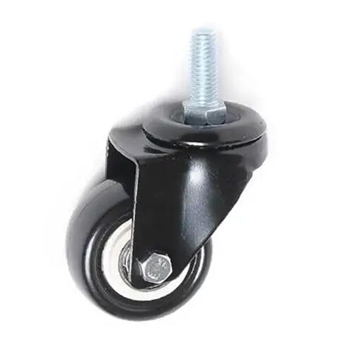 4 Pieces/lot 1.5 inch Diamond Swivel Wheel/Size M8/M10 Black Furniture Caster with Brake and Double Bearing Sleeve(Flat Plate - Brakes) in Kuwait