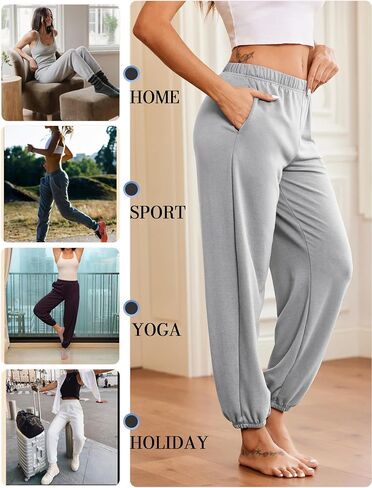 سروال بيجاماس Ekouaer ، صالة مريحة PJ PJ Praggy Pants Workout الركض في قيعان النوم مع جيوب للنساء in Saudi Arabia