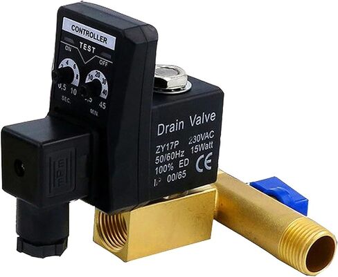 1/2" DN15 Automatic Electronic Drainer 12V/24V DC 110V/220V AC Electronic Timer Air Compressed Gas Tank Drain Valve(Ac220v,Opt-B) in Saudi Arabia