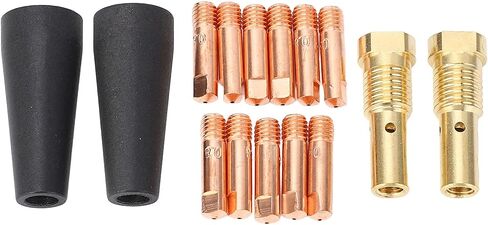 MIG Welder Conductive 15 Pcs Set Flux Core Gasless Nozzle Tips Kit MIG Welding Gasless Nozzle Gas Diffuser 0.031in Tip for Century FC90 80GL in Saudi Arabia