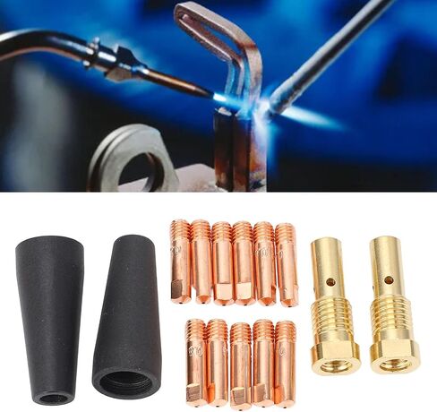 MIG Welder Conductive 15 Pcs Set Flux Core Gasless Nozzle Tips Kit MIG Welding Gasless Nozzle Gas Diffuser 0.031in Tip for Century FC90 80GL in Saudi Arabia