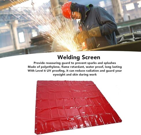 Protective Screen Welding Screen 5.7x5.7ft Red Flame Retardant Water Proof Level 6 Protective Polyethylene Welding Curtain for Workshop in Saudi Arabia