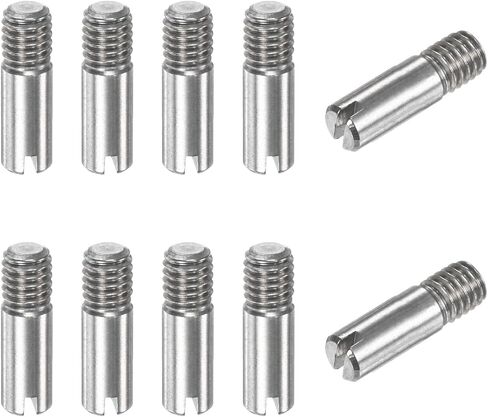 10-Pack M5 x 12mm Slotted Cylindrical Pin Dowel, 304 Stainless Steel External Thread Locating Dowel Parallel Pins for Metal Devices/Wooden Projects [Silver Tone] in Saudi Arabia