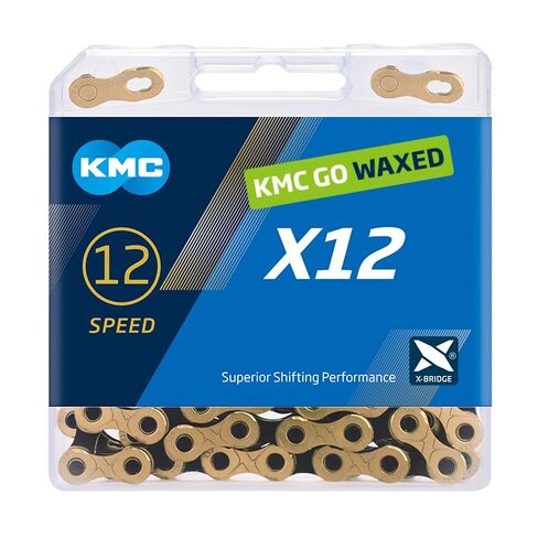 KMC | Wax X12 Bicycle Chain 12-Speed | Mountain Bike/Road/Gravel | 12 Speed Chain: Shimano, SRAM, Campagnolo Compatible | 126 Links, Missing Link Included | Silver in Saudi Arabia