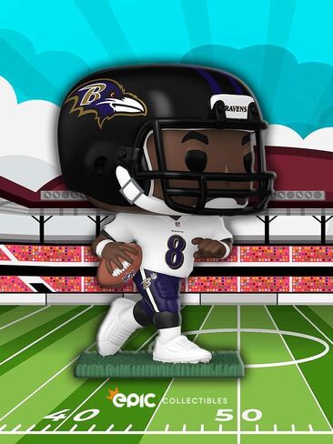 Football: Ravens - Lamar [Jackson] Vinyl Figure Collectibles Bundle with Compatible Funko Pop Box Protector in Kuwait