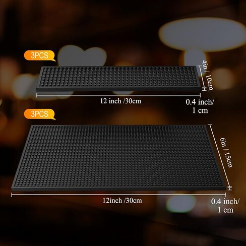Tioncy 14 Pcs Bar Mat for Countertop 18 x 12 Inch Non Slip Rubber Mat Service Spill Cocktail Bartending Restaurants Barbershop Clippers Salon Tools, Black in Saudi Arabia