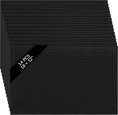 Tioncy 14 Pcs Bar Mat for Countertop 18 x 12 Inch Non Slip Rubber Mat Service Spill Cocktail Bartending Restaurants Barbershop Clippers Salon Tools, Black in Saudi Arabia