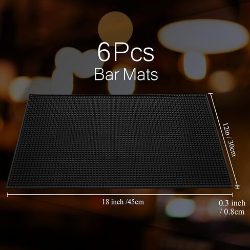 Tioncy 14 Pcs Bar Mat for Countertop 18 x 12 Inch Non Slip Rubber Mat Service Spill Cocktail Bartending Restaurants Barbershop Clippers Salon Tools, Black in Saudi Arabia