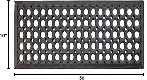 Ottomanson Easy Clean, Waterproof, Low Profile Non-Slip Indoor/Outdoor Rubber Stair Treads, 10" x 30" (5 Pack), Black/Bronze in Saudi Arabia
