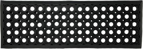 Ottomanson Easy Clean, Waterproof, Low Profile Non-Slip Indoor/Outdoor Rubber Stair Treads, 10" x 30" (5 Pack), Black/Bronze in Saudi Arabia