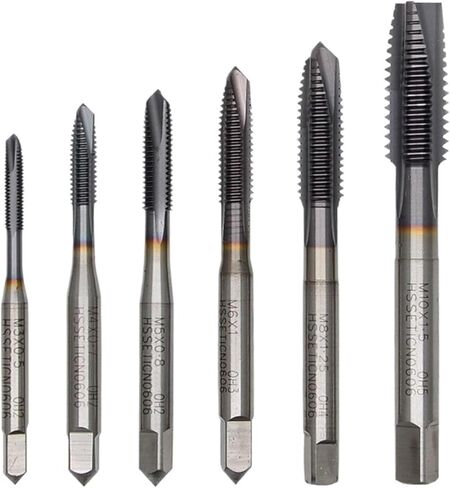 Cobalt Screw Thread Tap Drill Bits Pointed Flute Metric M1-M16 5Pcs(M6x1) in Saudi Arabia
