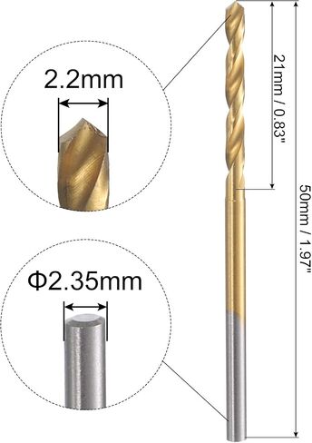UXCELL 10PCS MINI TWIST DRILL SET SET 0.6/0.8/1/1.2/1.4/1.5/1.8/1.8/2/2.2 مم DIA DIA DRIVING BIT in Saudi Arabia