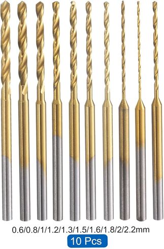 UXCELL 10PCS MINI TWIST DRILL SET SET 0.6/0.8/1/1.2/1.4/1.5/1.8/1.8/2/2.2 مم DIA DIA DRIVING BIT in Saudi Arabia