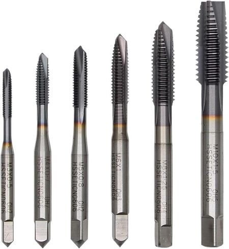 Cobalt Screw Thread Tap Drill Bits Pointed Flute Metric M1-M16 10Pcs(M6x1) in Saudi Arabia