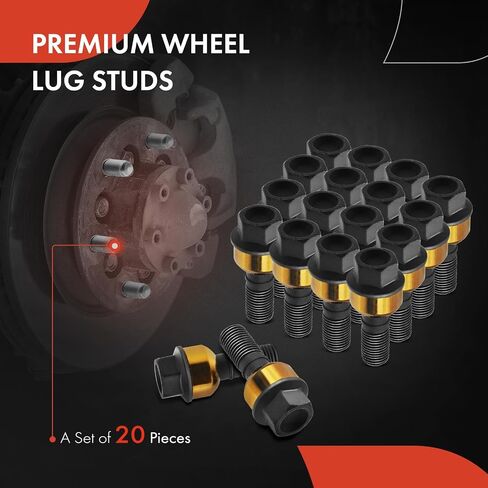 A-Premium M14-1.50 Wheel Studs Compatible with Porsche Macan 2015-2021 911 2012-2021 Cayman 2016 718 Boxster/718 Cayman 2017 Front and Rear 20-PC Set in Saudi Arabia