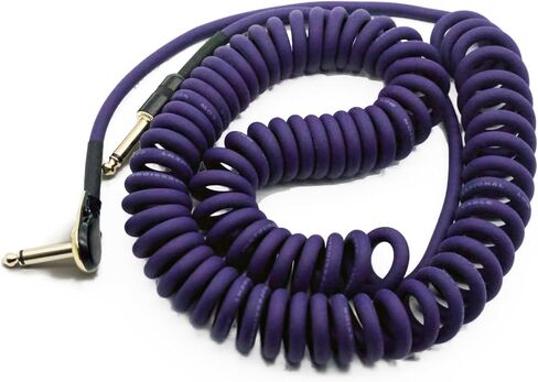 AESTIVATE 20ft/6M كابل الغيتار ملفوف موصل فطيرة L-S Coil Coil Coled Curly Curly cable actureed 1/4 inch angle to straition (20 قدمًا) in Kuwait