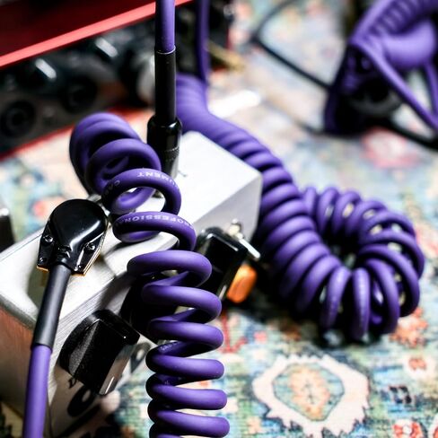 AESTIVATE 20ft/6M كابل الغيتار ملفوف موصل فطيرة L-S Coil Coil Coled Curly Curly cable actureed 1/4 inch angle to straition (20 قدمًا) in Kuwait