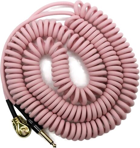 AESTIVATE 20ft/6M كابل الغيتار ملفوف موصل فطيرة L-S Coil Coil Coled Curly Curly cable actureed 1/4 inch angle to straition (20 قدمًا) in Kuwait