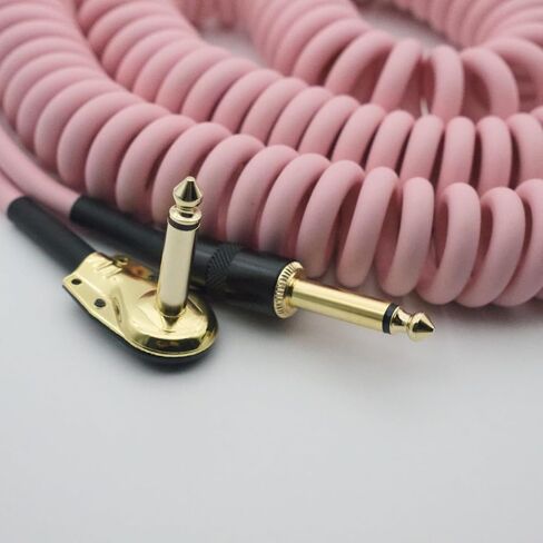 AESTIVATE 20ft/6M كابل الغيتار ملفوف موصل فطيرة L-S Coil Coil Coled Curly Curly cable actureed 1/4 inch angle to straition (20 قدمًا) in Kuwait