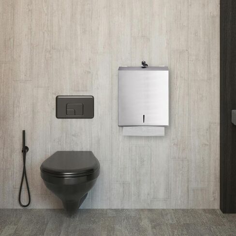 Douke Paper Pafenser Mount Wall Mount Commercial C-Fold/Multi-Fold/Tri-Fold ، Dousing Touchless Towel Supenser مع Lock (Silver) in Saudi Arabia