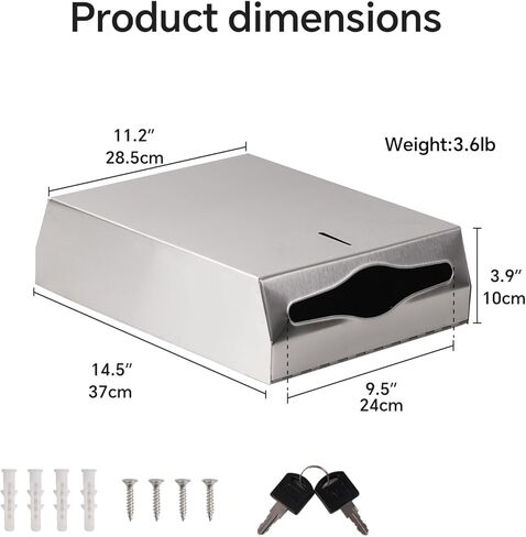 Douke Paper Pafenser Mount Wall Mount Commercial C-Fold/Multi-Fold/Tri-Fold ، Dousing Touchless Towel Supenser مع Lock (Silver) in Saudi Arabia