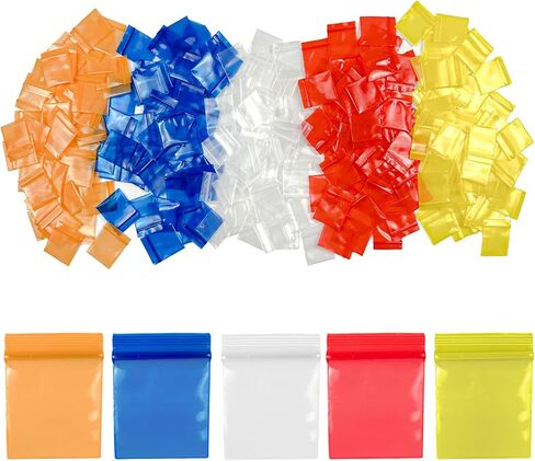 250pcs 1 "x1" 4 mil mini plastic pouches colored clay poly baggies clipe جميع أكياس التخزين التي يمكن إعادة بيعها مع قفل zip top lock لمجوهرات حبات البراغي. in Kuwait