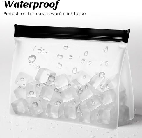 2 Pcs Reusable Ice Storage Bags, 9.84"X7.28" Leak Proof Ices Bags with Secure Zip - Food Graded & BPA Free Ice Ball Storage Bag for Vegetables Fruit... in Saudi Arabia