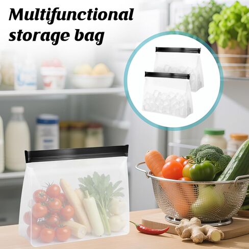2 Pcs Reusable Ice Storage Bags, 9.84"X7.28" Leak Proof Ices Bags with Secure Zip - Food Graded & BPA Free Ice Ball Storage Bag for Vegetables Fruit... in Saudi Arabia