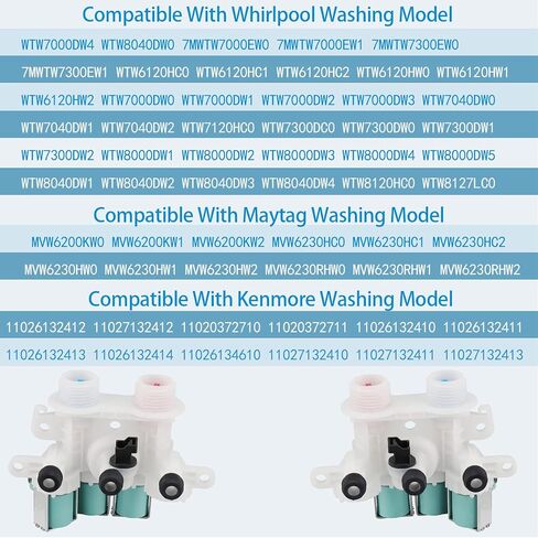 WTW8000DW5 MVW6200KW1 WTW7000DW4 WTW7040DW1 WTW7300DW0 صمام ماء المياه الغسالة لـ MAYTAG WTW8040DW2 MVW6230HW2 WTW8127LC0 WTW8040DW4 WTW8127LW0 MVW6230HW1 in Saudi Arabia