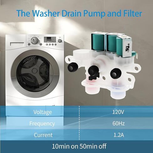 WTW8000DW5 MVW6200KW1 WTW7000DW4 WTW7040DW1 WTW7300DW0 صمام ماء المياه الغسالة لـ MAYTAG WTW8040DW2 MVW6230HW2 WTW8127LC0 WTW8040DW4 WTW8127LW0 MVW6230HW1 in Saudi Arabia