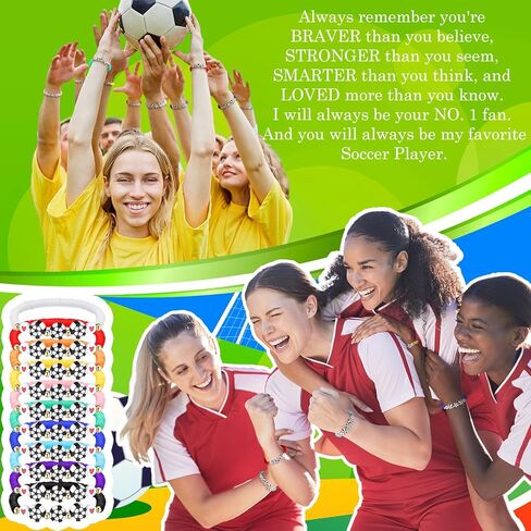 20 مجموعة أساور كرة القدم هدية هدية كبيرة قابلة للتعديل سوار Bead Bead Ball مع بطاقة ملهمة لرياضة كرة القدم لاعبي اللاعبين هدايا حفلة عيد ميلاد in Saudi Arabia
