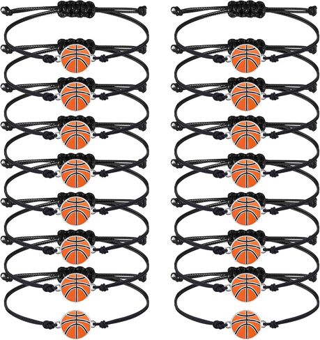 Bonuci 36 Pcs Basketball Bracelet Bulk Basketball Team Gifts Adjustable Braided Sport Theme Charm Bracelets Birthday Party Favors for Women Men Players in Saudi Arabia