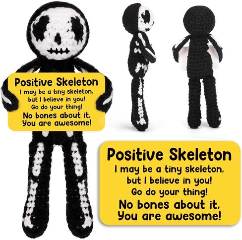 هدايا كروشيه إيجابية هيكل عظمي هدايا عيد ميلاد عيد ميلاد تقدير الأسبوع هدايا التخرج للنساء الرجال له ، هالوين قوطية ديكور خمر ، مراهقة صبي ديكور غرفة in Kuwait