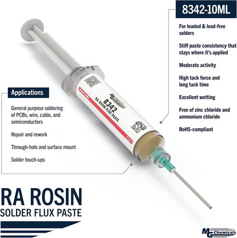 MG Chemicals 8342-10ML RA Rosin Flux Paste, 9.5 g Syringe in Saudi Arabia