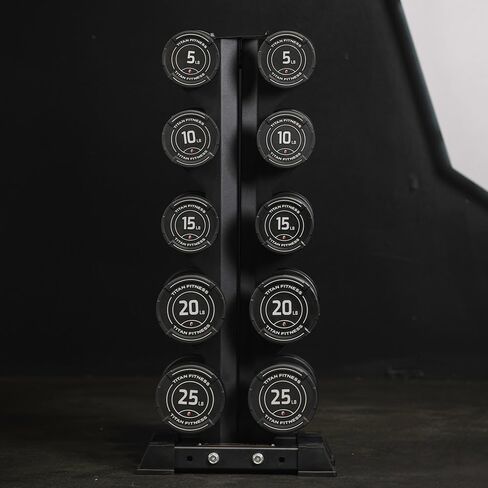 Titan Fitness 5 زوج رف Dummbell الرأسي أو البرج أو تكوين الإطار A ، يناسب 10 دمبل يصل إلى 50 رطلاً لكل منهما ، حواف الوضوح الواقية ، 500 رطل إجمالي ، إكسسوارات الصالة الرياضية المنزلية in Saudi Arabia